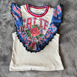 Maeve Kids' Ruffle Tee - Cream, Blue, and Red